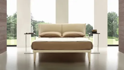 Letto in tessuto con testiera imbottita Isa di Ergogreen