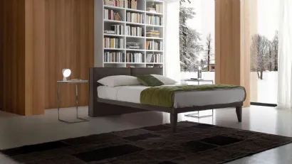 Letto con testiera in tessuto imbottito Jessie di Ergogreen