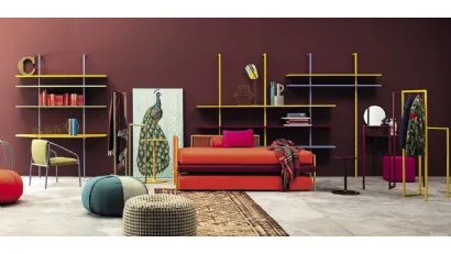 Letto Singolo Camaleo in tessuto con letto estraibile di Twils