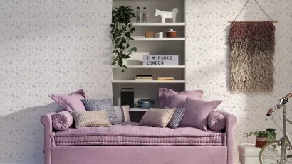 Daybed singolo Camelia Mod 31in tessuto con letto estraibile di Twils