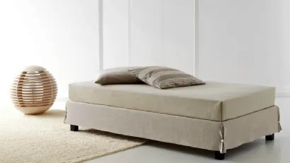 Letto singolo in tessuto sfoderabile Sommier White di Horm
