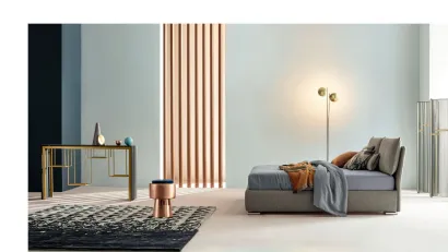 Letto con testiera in tessuto imbottito Soul di Twils
