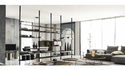 Libreria in legno e metallo Freeway di Cattelan Italia