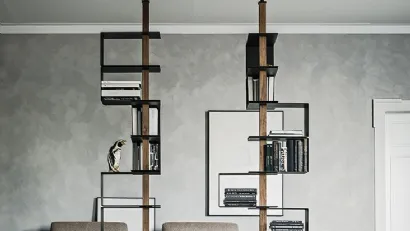 Libreria divisoria di design in metallo e legno Tokyo di Cattelan 