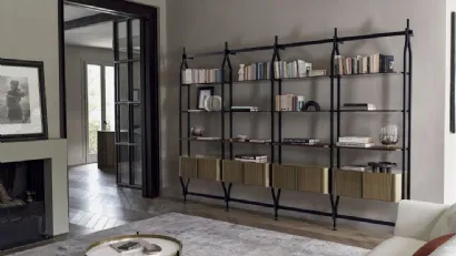 Libreria a parete Charlotte ad ante in acciaio laccato di Bontempi