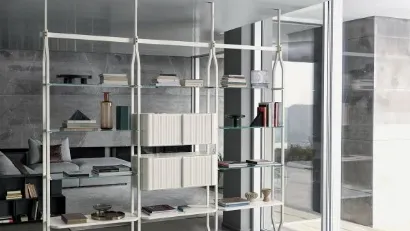 Libreria divisoria in 5 variabili Charlotte a soffitto Bontempi