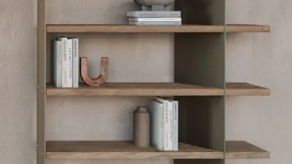 Libreria in legno secolare e metallo Graft Metal di Nature Design