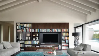 Libreria con vano porta TV Modo M6C61 di Sangiacomo
