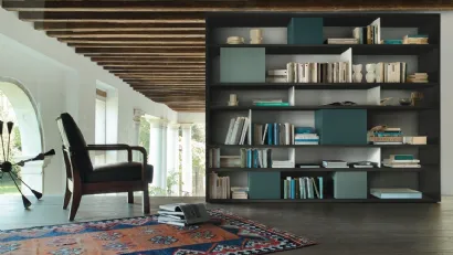 Libreria Modo M6C85 in laccato opaco di Sangiacomo