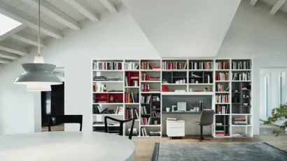 Libreria Modo M6C89 in laccato opaco di Sangiacomo