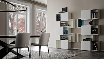 Libreria a muro Piquant in MDF bianco di Cattelan Italia