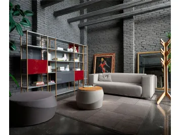 Libreria modulare in legno e laccato lucido Solaio di Horm