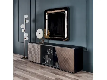 Madia in legno scuro con dettagli in pelle Aston di Cattelan Italia