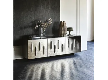 Madia in legno con ante bombate in cristallo specchiato bronzo Carnaby di Cattelan Italia