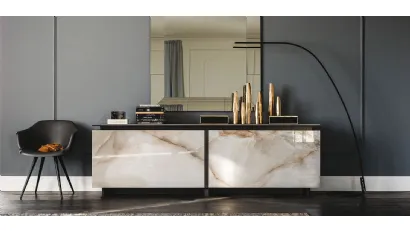 Madia con ante scorrevoli in ceramica Marmi Europa Keramik di Cattelan Italia