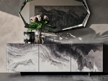 Madia in legno con ante in cristallo con stampa artistica decorativa Focus Crystalart di Cattelan Italia