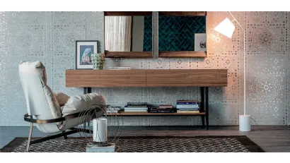 Madia in noce con gambe in metallo Horizon di Cattelan Italia