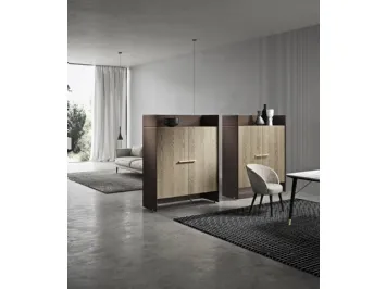 Madia Alta Etre in legno e laccato opaco con particolari metallici di Presotto
