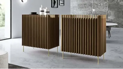 Madia Alta in legno con top in marmo Kengo di Presotto