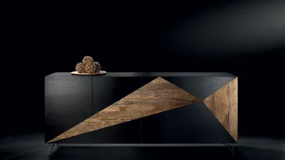 Madia di design in legno e laccato opaco Spicchi di Nature Design