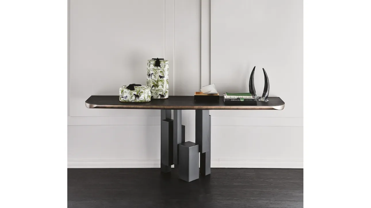 Consolle con piano in legno con bordo arrotondato Skyline Wood-C di Cattelan Italia