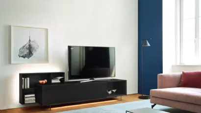 Mobile Porta Tv Domino Più 8L sx in Rovere carbone di Sangiacomo