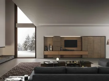 Mobile Porta Tv ModulART 08 in legno e laccato metallico di Presotto
