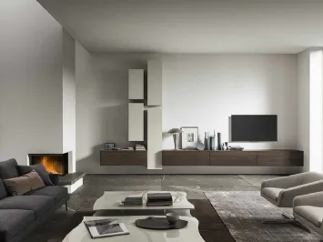 Mobile sospeso in legno e laccato opaco ModulArt di Presotto