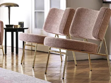 Poltroncina in tessuto con struttura in tubo di metallo Coco di Calligaris