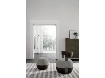 Poltrona Pouf Barrique rivestita ecopelle con schienale o senza di Tomasella
