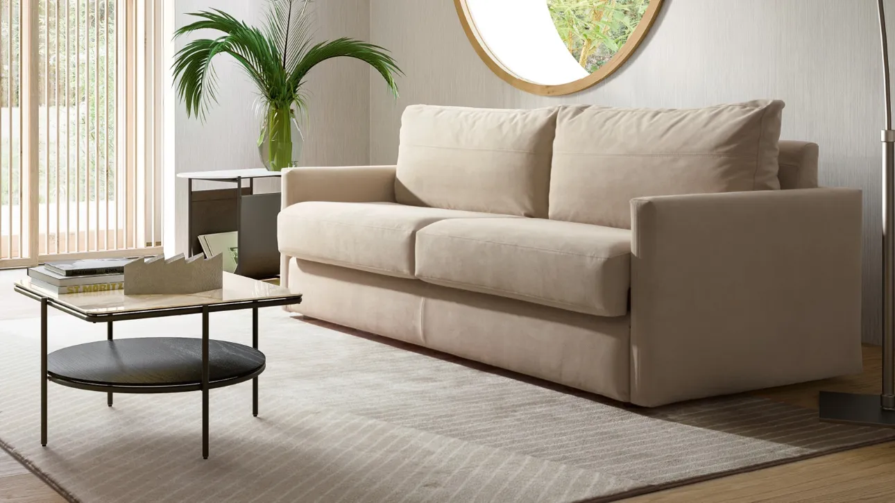 Divano Letto in microfibra imbottito Convert-S di Calligaris