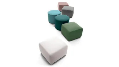 Pouf Puffo-Puffoline in tessuto di vari colori di Biba Salotti