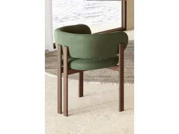 Sedia in pelle con base in legno Bay Wood Armchair di Nature Design