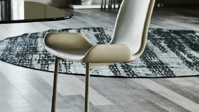 Sedia in pelle con struttura in acciaio Flamingo Cantilever di Cattelan Italia