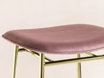 Sgabello in tessuto con struttura in ottone Fifties 02 di Calligaris
