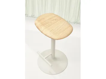 Sgabello Flink Wood Kitchen Stool con seduta in Frassino naturale e base in acciaio di Infiniti