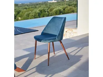 Sedia Gea S164 in velluto con gambe in Frassino di Friulsedie