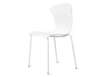 Sedia impilabile Glossy Pop con scocca in policarbonato e gambe in metallo di Veneta Cucine