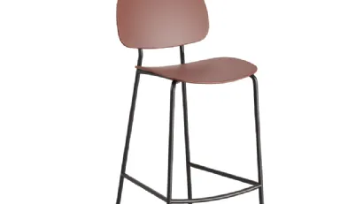 SgabelloTondina Pop Kitchen Stool in polipropilene con telaio in acciaio di Infiniti