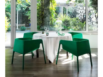 Sedia di design completamente rivestita in tessuto Lobby di Horm