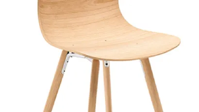 Sedia in legno di rovere e gambe in legno di faggio Loop 3D Wood Wooden Legs di Infiniti 
