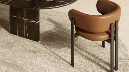 Sedia Bay Metal Armchair in pelle e metallo di Nature Design