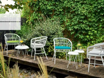 Sedia in alluminio verniciato bianco Raphia Alluminio di Horm