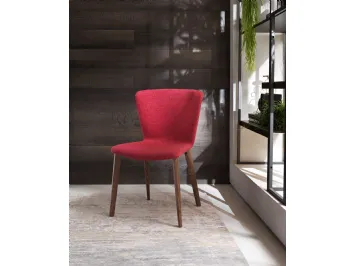 Sedia Giò in tessuto con gambe in legno di Riflessi