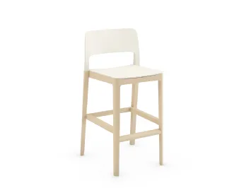 Sgabello Settesusette Kitchen Stool in polipropilene con base in Faggio massello di Infiniti