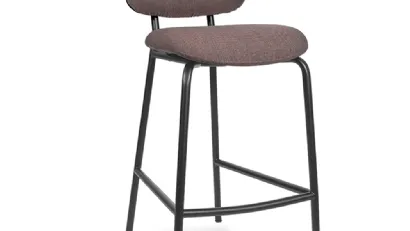 Sgabello Tondina Fat Kitchen Stool in tessuto imbottito con struttura in acciaio di Infiniti