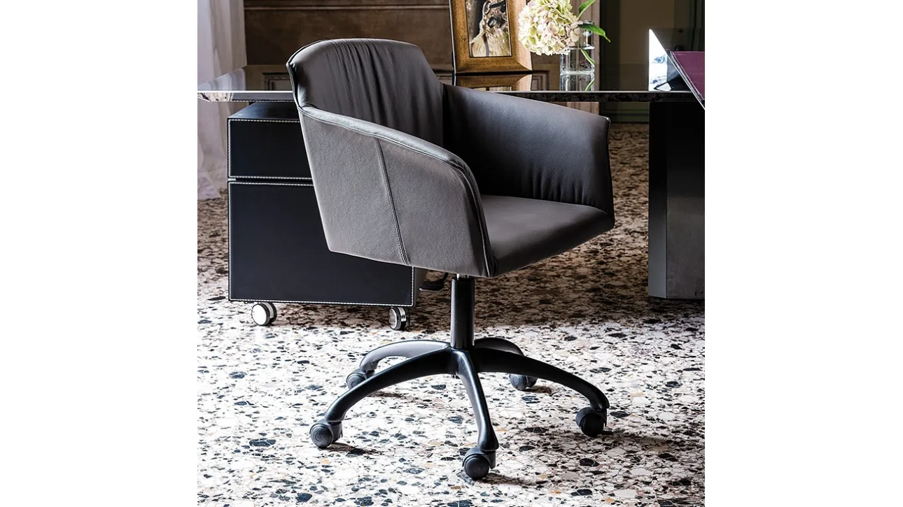 Sedia girevole con rotelle Tyler Wheels di Cattelan Italia
