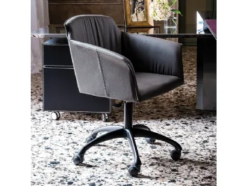 Sedia girevole con rotelle Tyler Wheels di Cattelan Italia