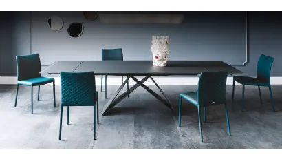 Tavolo allungabile in vetro verniciato graphite Premier Drive di Cattelan Italia