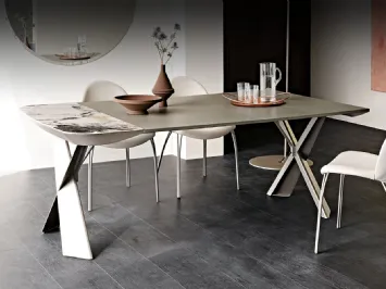 Consolle allungabile con piano in ceramica e base in metallo Terminal Keramik Drive di Cattelan Italia